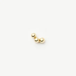 Solid Gold Trio Flat Back Stud Earring | 9ct Solid Yellow Gold
