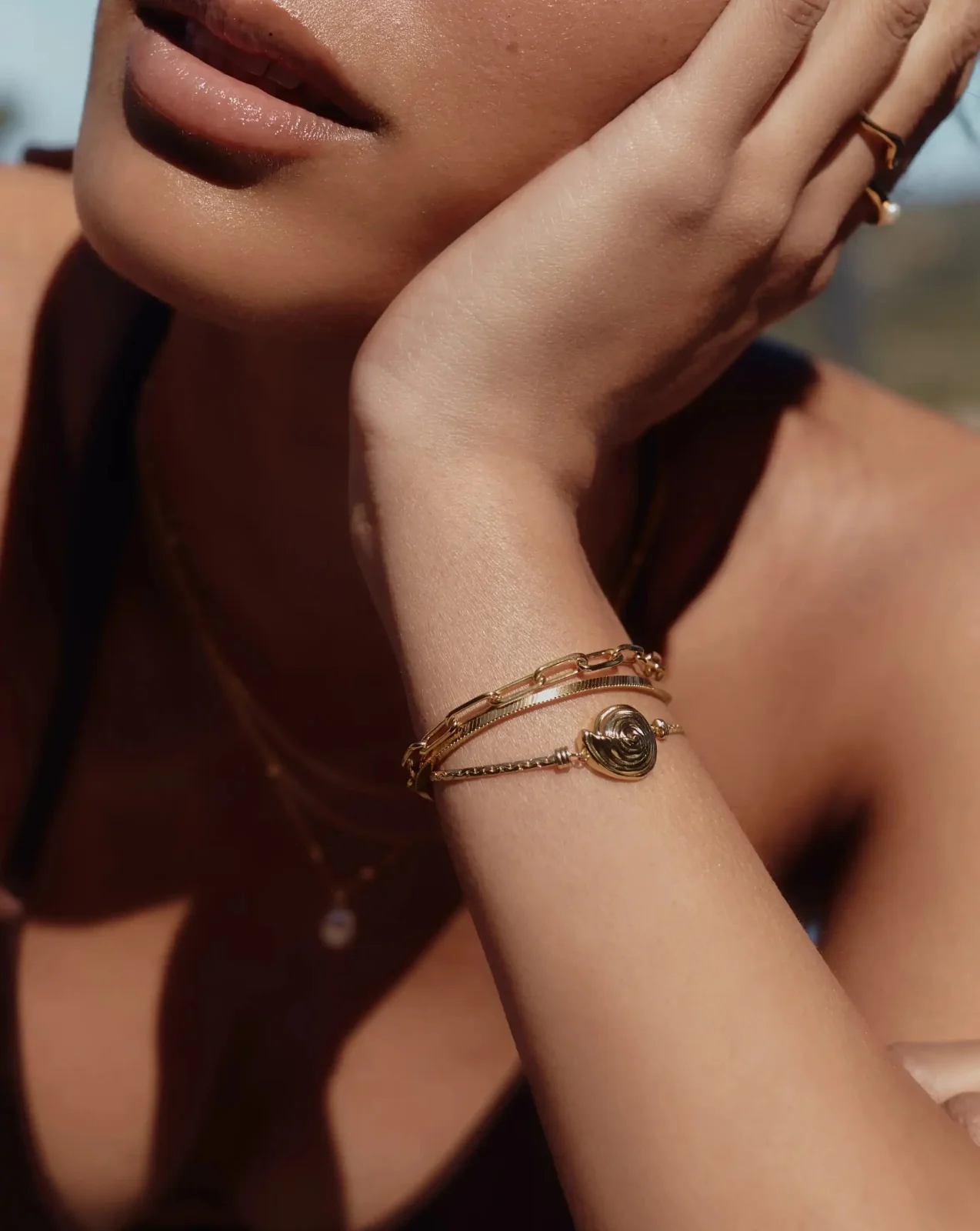 Spiral Cobra Chain Bracelet | 18ct Gold Plated - Image 2