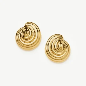 Spiral Dome Oversized Stud Earrings | 18ct Gold Plated