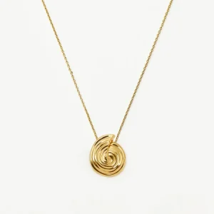 Spiral Large Pendant Necklace | 18ct Gold Plated
