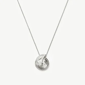 Spiral Large Pendant Necklace | Silver Plated