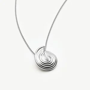 Spiral Mini Pendant Necklace | Silver Plated