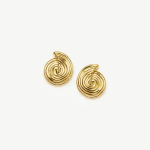 Spiral Small Stud Earrings | 18ct Gold Plated