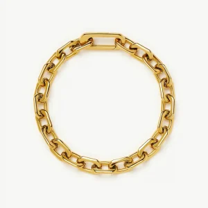 Square Paperclip Chain Bracelet | 18ct Gold Plated