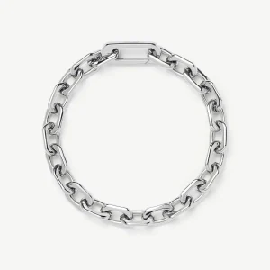 Square Paperclip Chain Bracelet | Platinum Plated