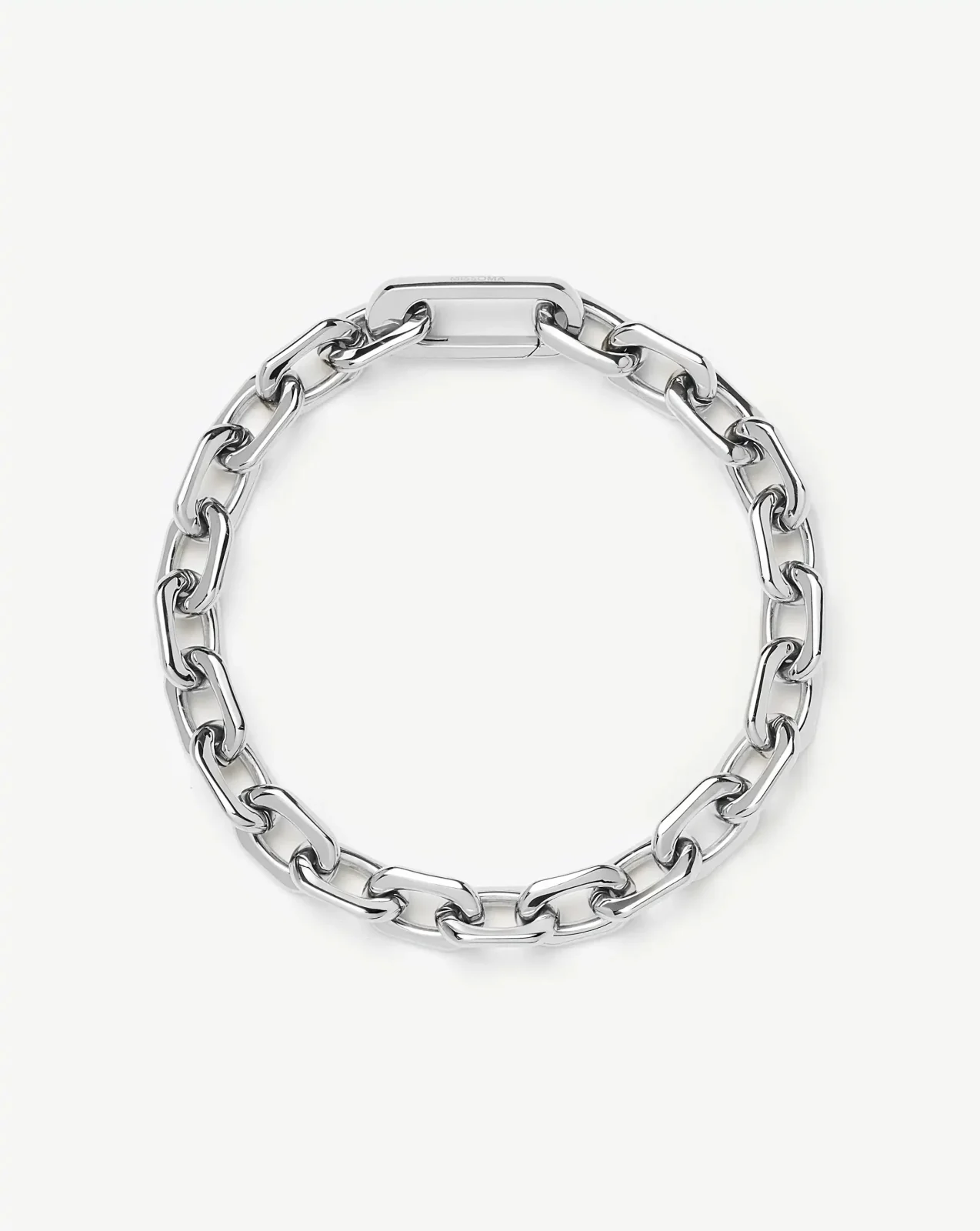 Square Paperclip Chain Bracelet | Platinum Plated