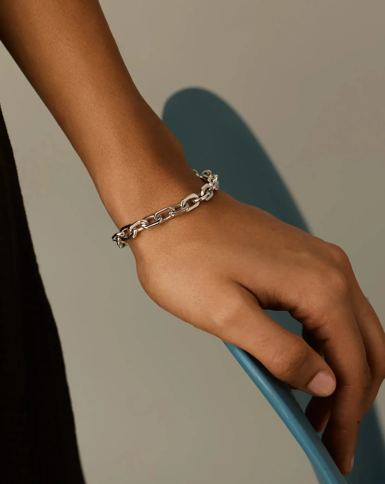 Square Paperclip Chain Bracelet | Platinum Plated - Image 2