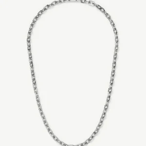 Square Paperclip Chain Necklace | Platinum Plated
