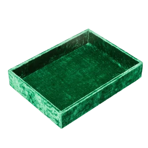 Stackable Silk Velvet Jewelry Tray in Emerald