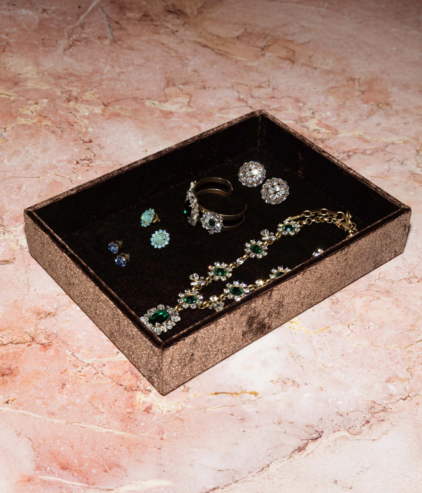 Stackable Silk Velvet Jewelry Tray in Espresso - Image 2