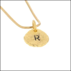 Stamped Puddle 22KY Enamel Personalized Pendant