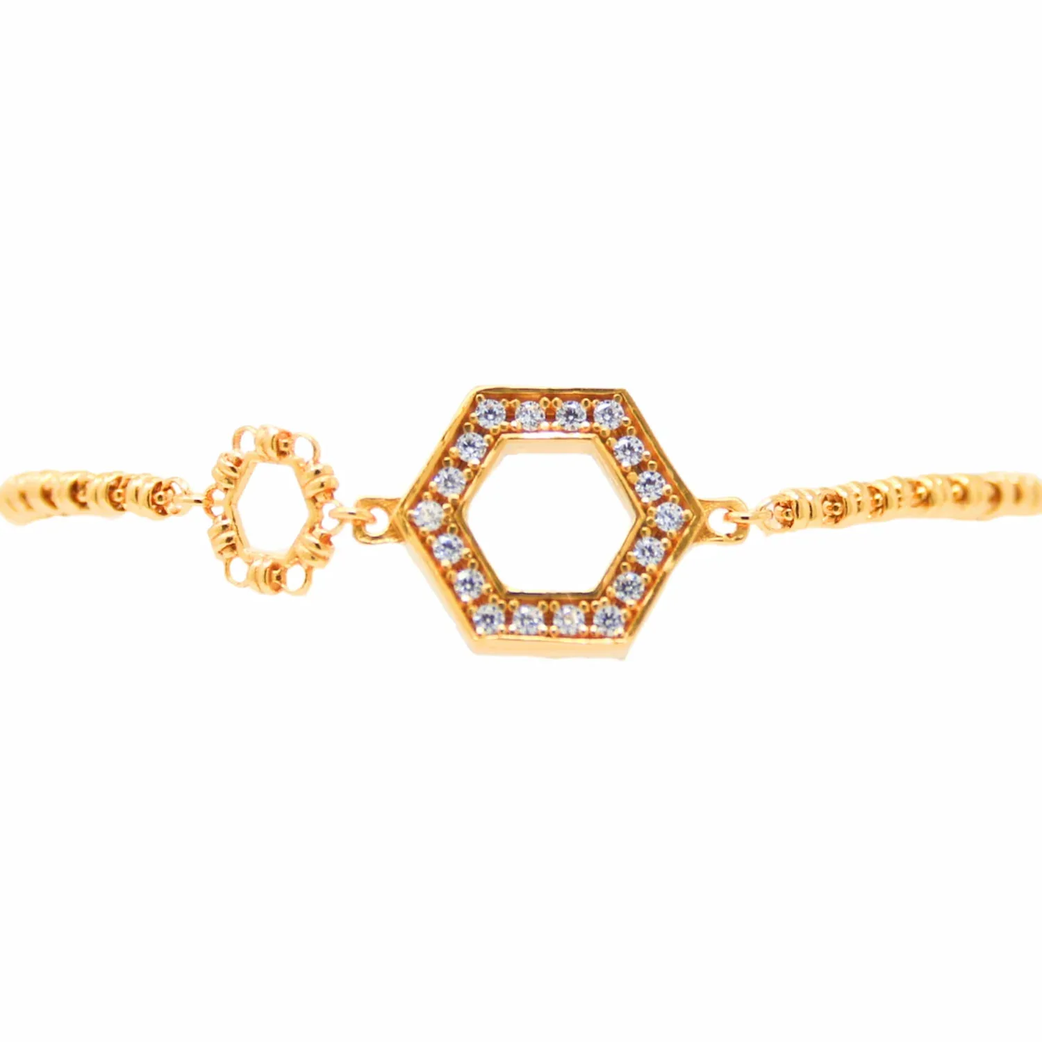 Super Deco Bracelet in Gold With Pavé - Image 2