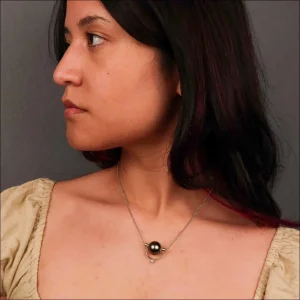 Tahitian Pearl Diamond Parts Necklace 18KY 14KW