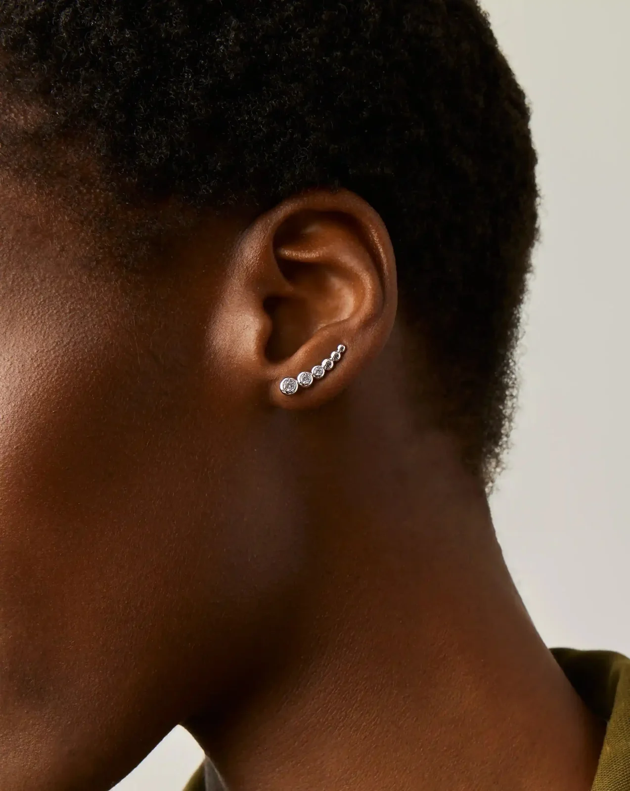 Tennis Climber Earrings | Silver Plated/Cubic Zirconia - Image 2