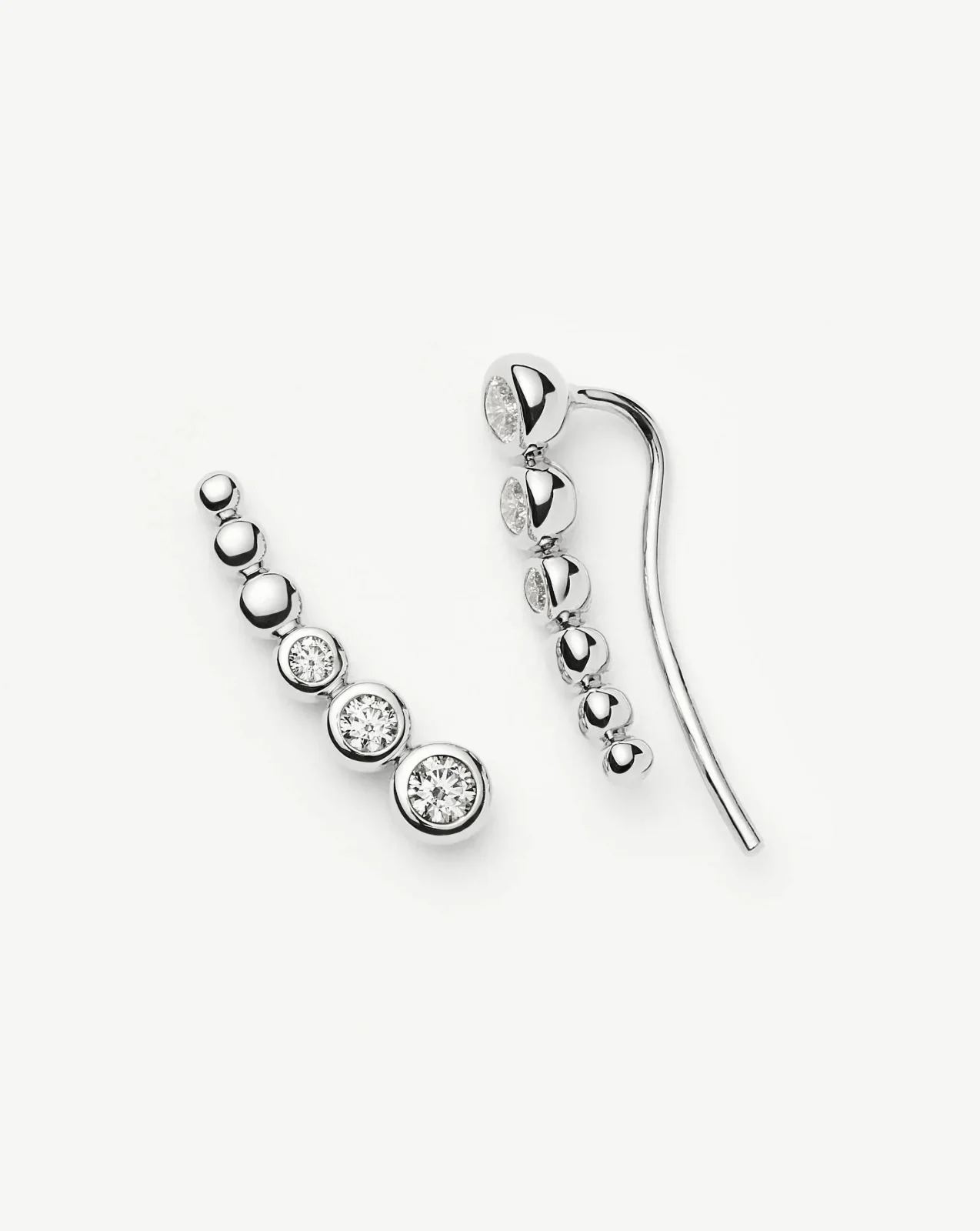 Tennis Climber Earrings | Silver Plated/Cubic Zirconia
