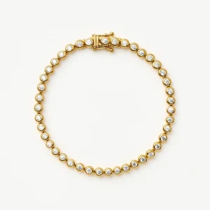 Tennis Round Bracelet | 18ct Gold Plated Cubic Zirconia