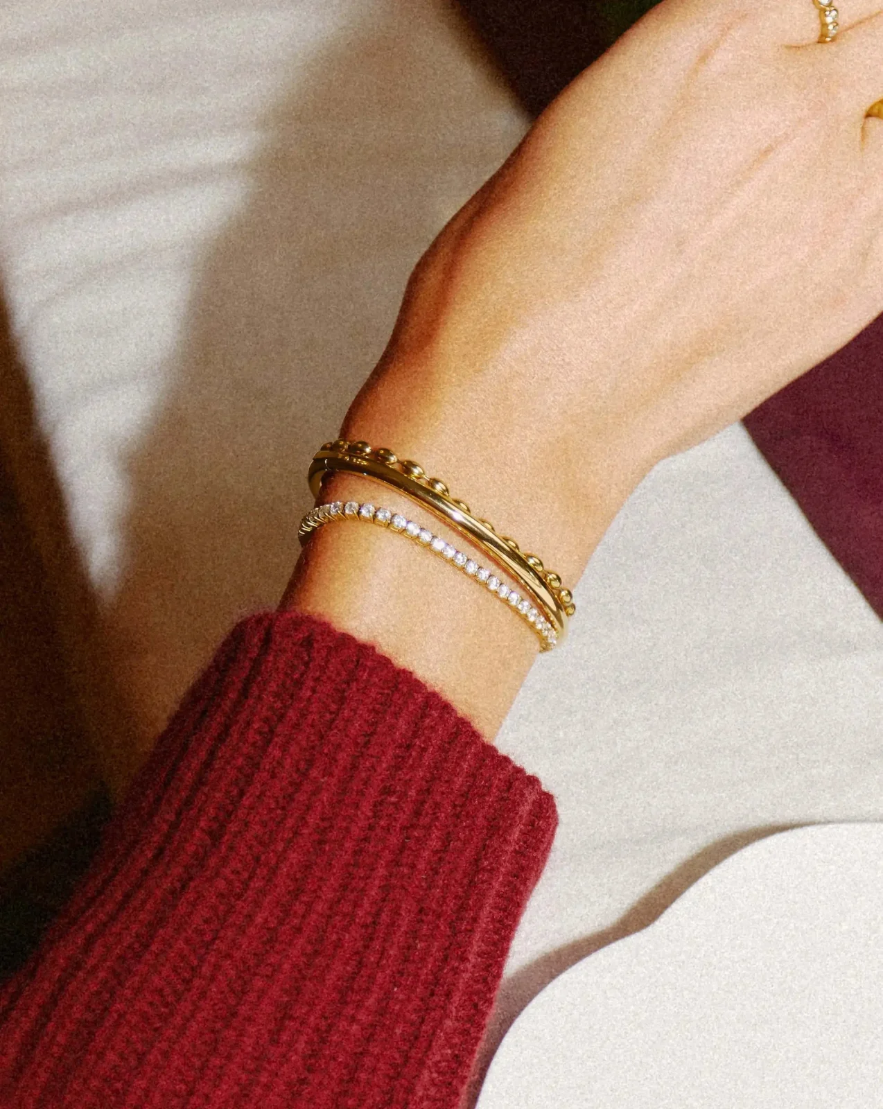Tennis Round Bracelet | 18ct Gold Plated Cubic Zirconia - Image 2