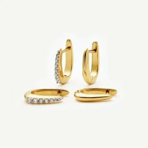 The Daily Huggie Set | Gold/Cubic Zirconia