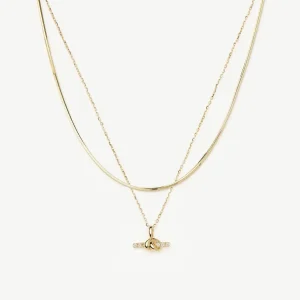 The Diamond T-Bar Set | 14ct Solid Gold
