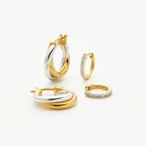 The Everyday Entwined Hoop Set | Mixed Metal / 18ct Gold Vermeil