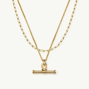 The Founder T-bar Necklace Set | 18ct Gold Plated