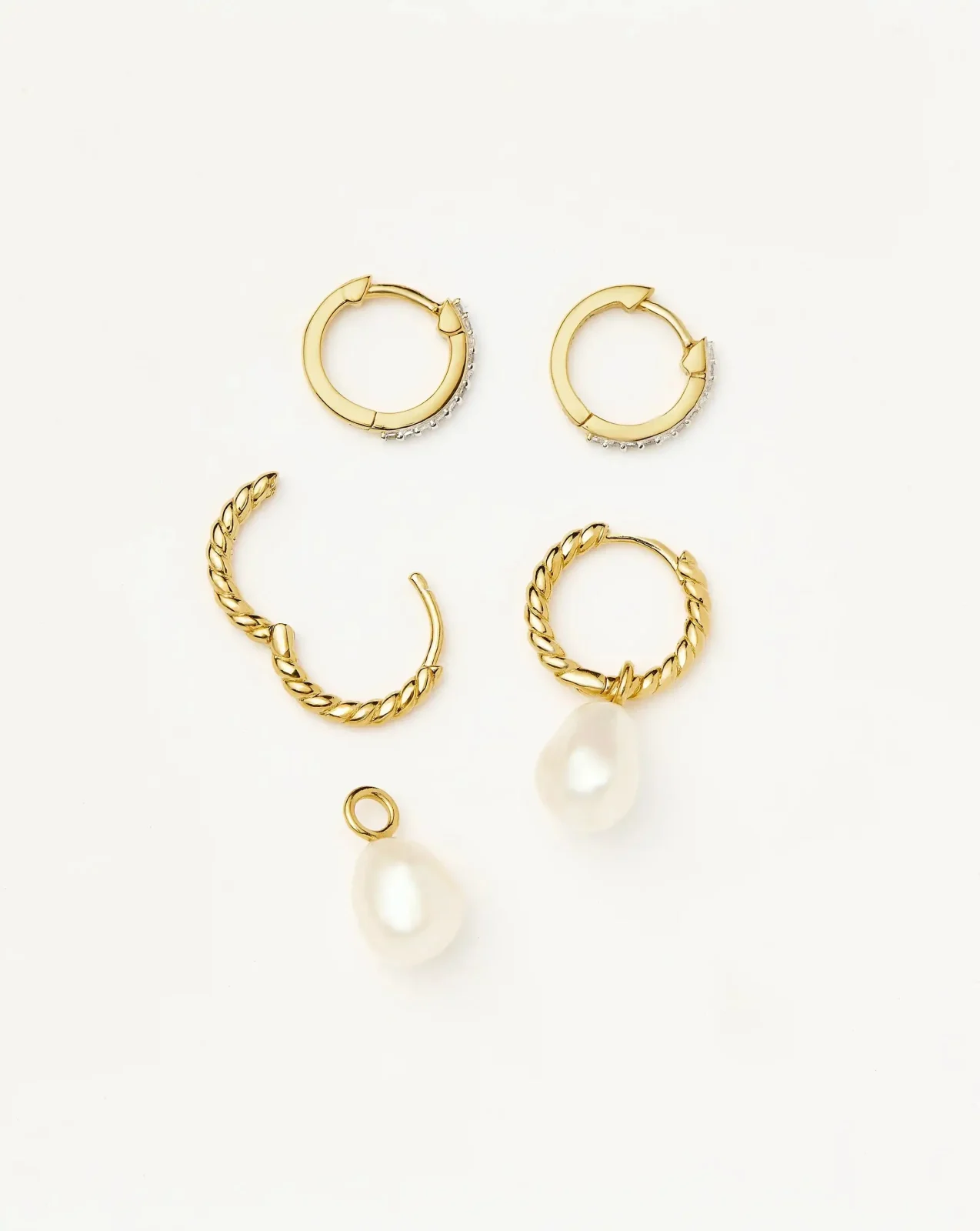The Girl with the Pearl Earring Set | 18ct Gold Vermeil/Pearl/Cubic Zirconia