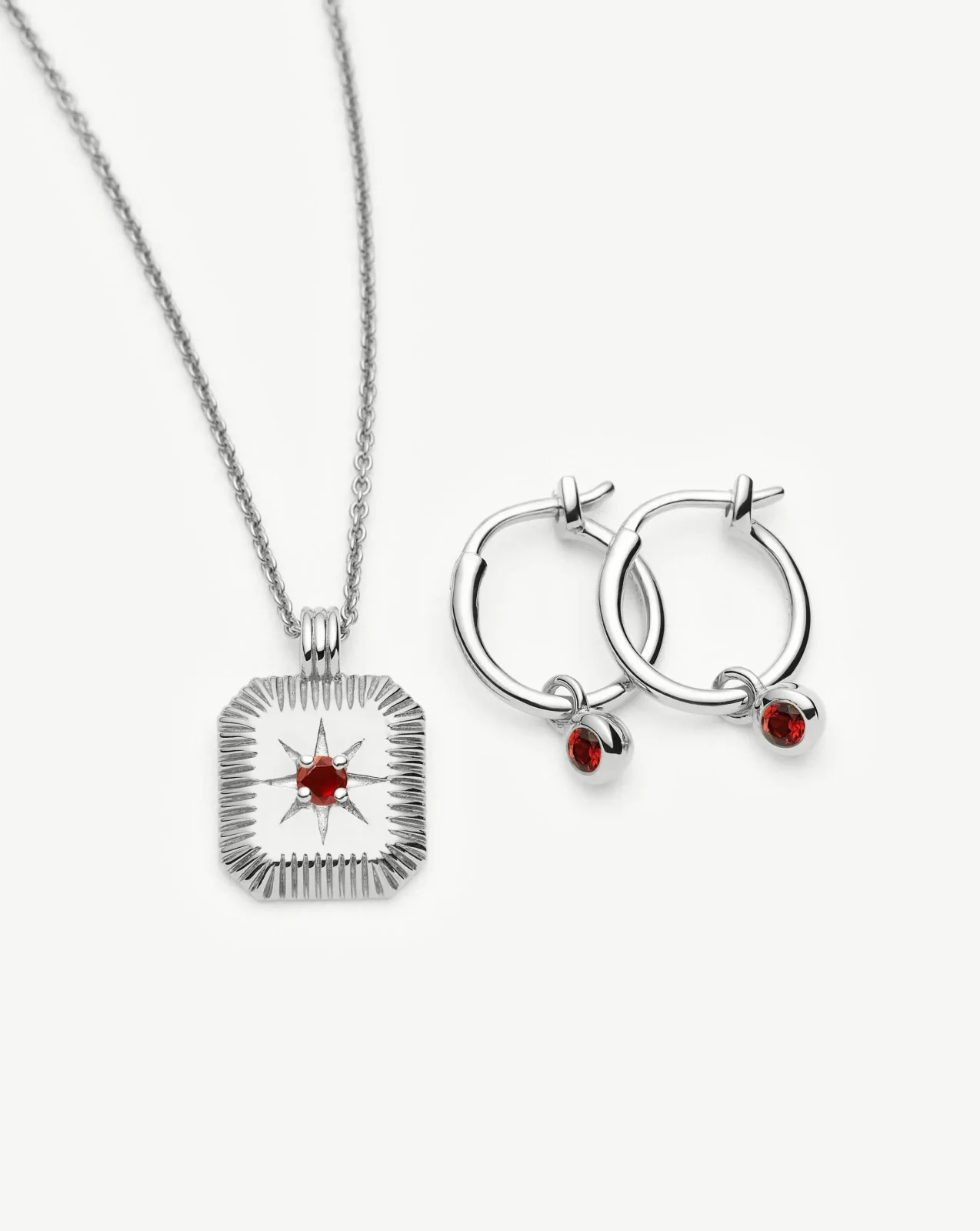 The Meaningful January Birthstone Set | Sterling Silver/Garnet