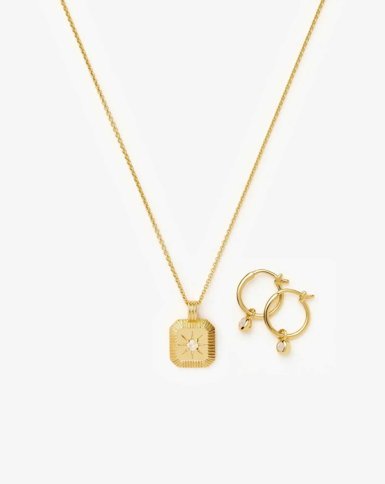 The Meaningful June Birthstone Set | 18ct Gold Vermeil/Rainbow Moonstone