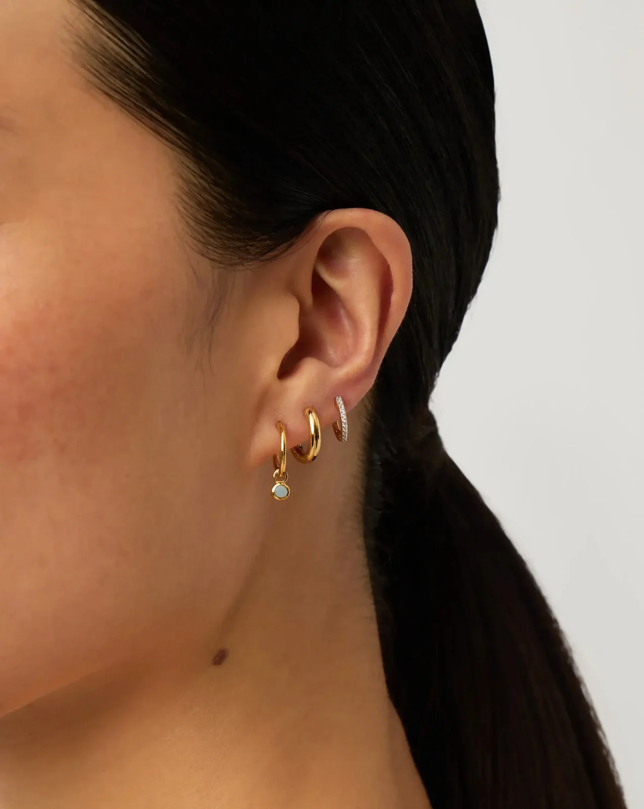 The Meaningful March Birthstone Set | 18ct Gold Vermeil/Milky Aquamarine - Image 2
