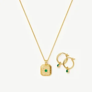 The Meaningful May Birthstone Set | 18ct Gold Vermeil/Green Onyx