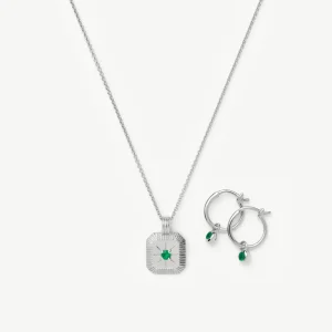 The Meaningful May Birthstone Set | Sterling Silver/Green Onyx