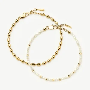 The Pearl-fect Bracelet Set | 18ct Gold Plated