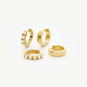 The Pearl-fect Duo Earring Set | 18ct Gold Plated Vermeil / Pearl