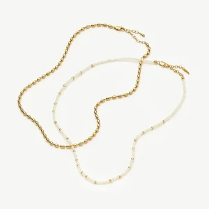The Pearl-fect Necklace Set | 18ct Gold Plated