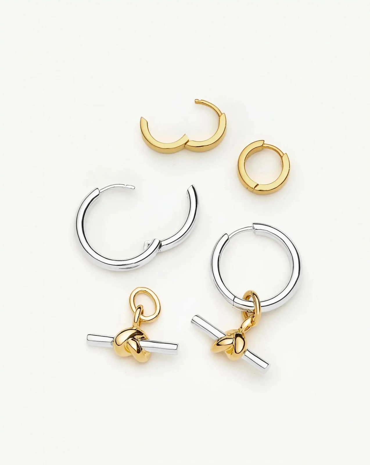 The T-Bar Earring Set | 18ct Gold Plated, Silver Plating on Brass - Image 2