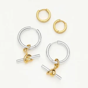 The T-Bar Earring Set | 18ct Gold Plated, Silver Plating on Brass