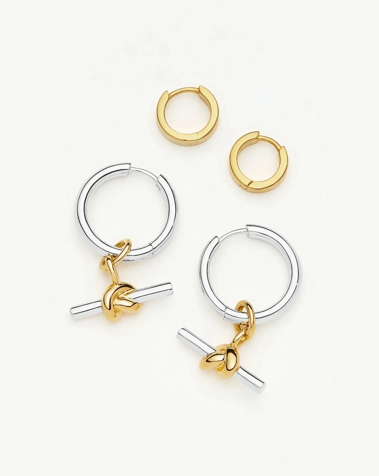 The T-Bar Earring Set | 18ct Gold Plated, Silver Plating on Brass