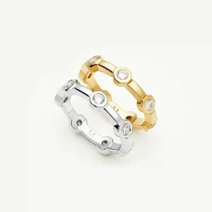 The Tennis Stacking Ring Set | 18ct Gold Plated, Silver Plated