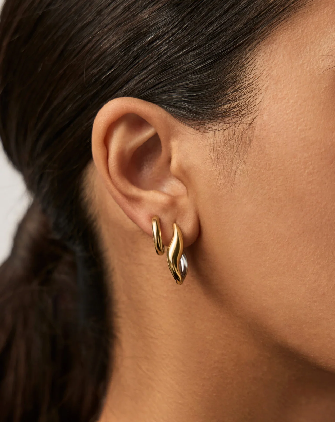 The Wear it Both Ways Hoop Set | Gold/Mixed Metal - Image 2