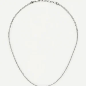 Thin Snake Chain Necklace | Silver Plated