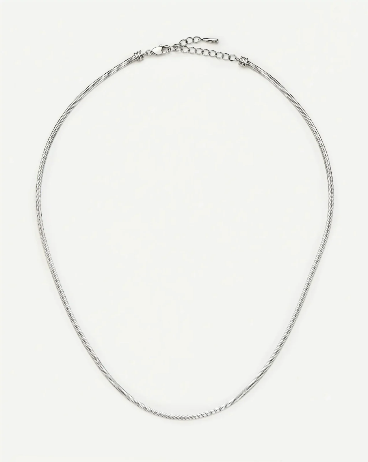 Thin Snake Chain Necklace | Silver Plated