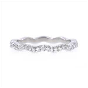 Wavy Diamond Eternity Stacking Band Platinum