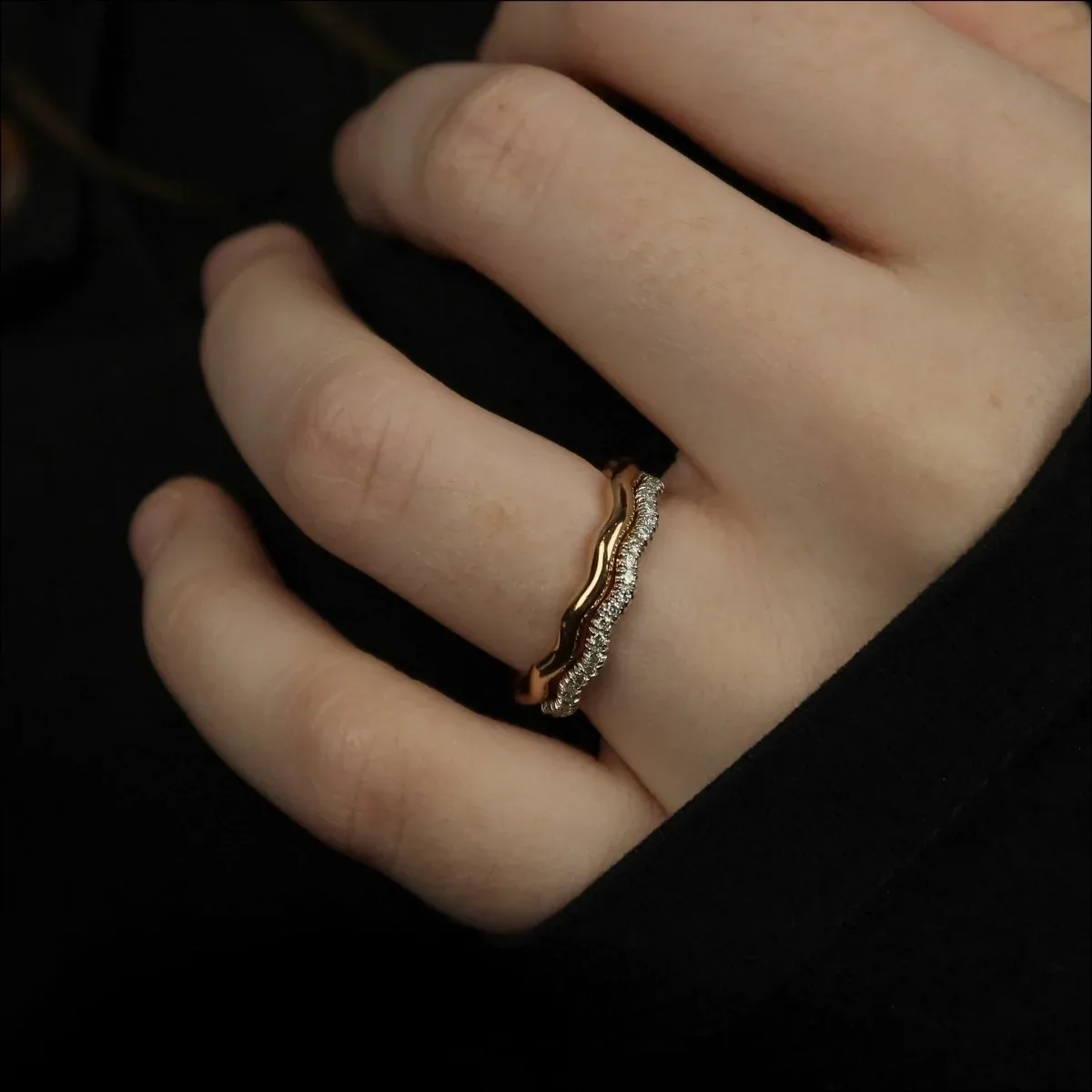 Wavy Stackable Band 14K Rose - Image 2