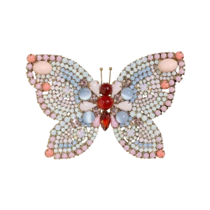 X-Large Butterfly in Carnelian / Rose Opal / Air Blue Opal