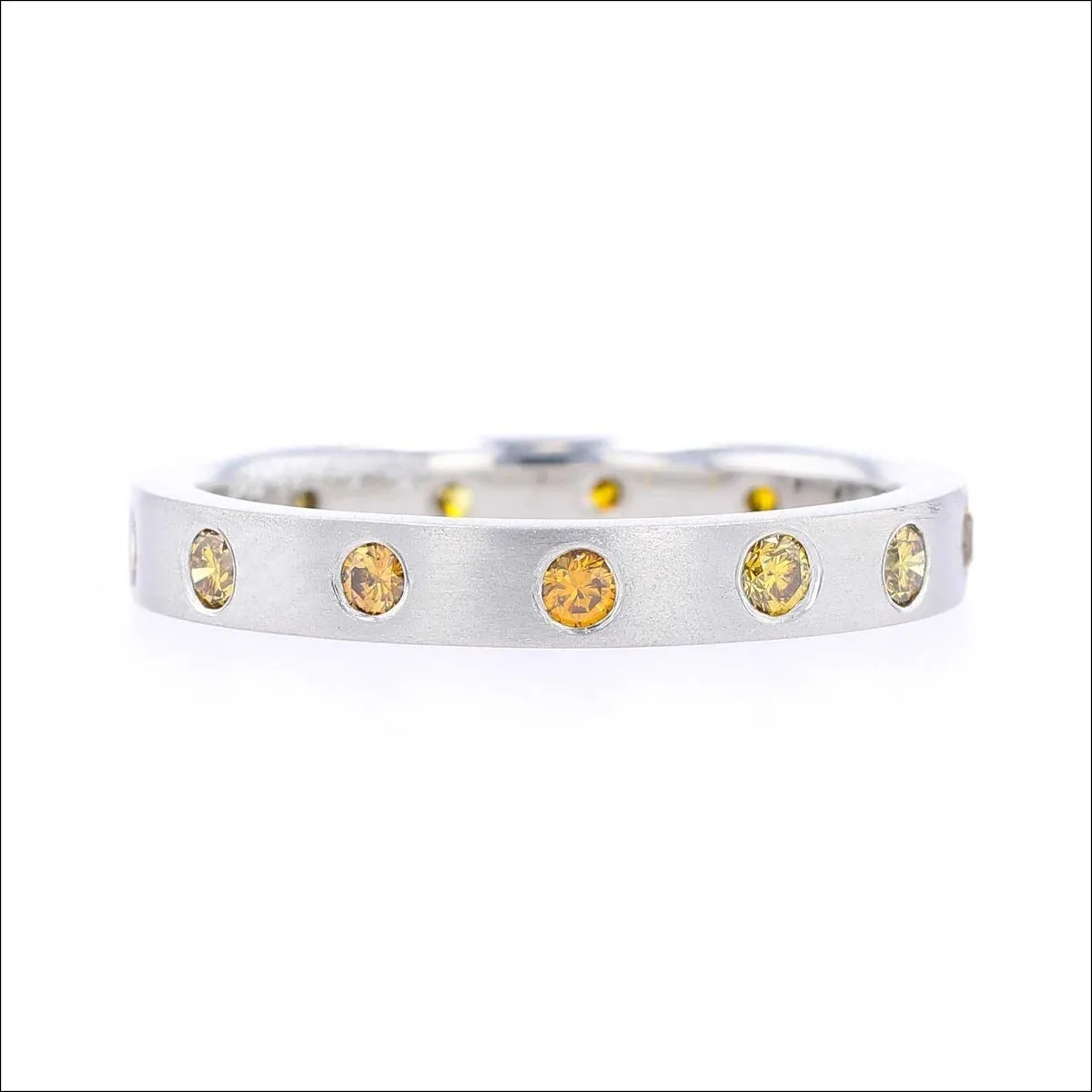 Yellow Diamond Flush Set Band Platinum - Image 2